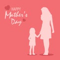 Mathers day poster with daughter in red design