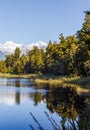 Matheson lake landscape. Southern Alps. South Island. New Zealand Royalty Free Stock Photo