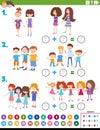 Maths addition educational task with children Royalty Free Stock Photo