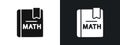 Maths book icon linear graphics set vector in black Royalty Free Stock Photo