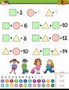 Maths calculation educational game for children Royalty Free Stock Photo