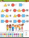 Maths calculation educational game for children Royalty Free Stock Photo