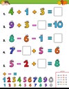 Maths calculation educational game for kids Royalty Free Stock Photo