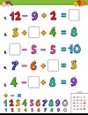 Maths calculation educational game for kids Royalty Free Stock Photo