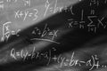 Maths formulas on chalkboard background Royalty Free Stock Photo