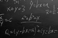 Maths formulas on chalkboard background Royalty Free Stock Photo