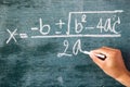 Maths formulas written by white chalk Royalty Free Stock Photo