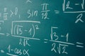 Maths formulas written by white chalk on the chalkboard Royalty Free Stock Photo