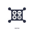 maths icon on white background. Simple element illustration from education 2 concept