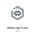 Maths sign if and outline vector icon. Thin line black maths sign if and icon, flat vector simple element illustration from Royalty Free Stock Photo