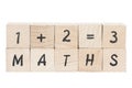 Maths Sum With Wooden Blocks.