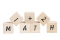 Maths Sum With Wooden Blocks.