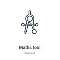 Maths tool outline vector icon. Thin line black maths tool icon, flat vector simple element illustration from editable business Royalty Free Stock Photo