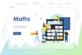 Maths vector website landing page design template