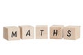 Maths Written With Wooden Blocks. Royalty Free Stock Photo