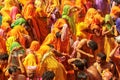 Traditional and religious Holi Festival in Dauji Temple near Mathura in India Royalty Free Stock Photo