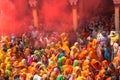 Traditional and religious Holi Festival in Dauji Temple near Mathura in India Royalty Free Stock Photo