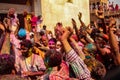 Mathura  Uttar Pradesh  India- January 28 2020: People playing Holi in mathura.People throw colors to each other during the Holi Royalty Free Stock Photo