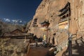 Mati Si, Temple inside of cliff face in Sunan Mati Temple Scenic Area, Zhangye, Gansu, China Royalty Free Stock Photo