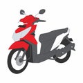 Matic motorcycle illustration. Red color. Vector image Royalty Free Stock Photo