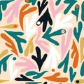 Matisse abstract shaped tropical minimalist seamless pattern.
