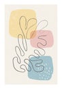 Matisse inspired contemporary collage poster with abstract organic shapes
