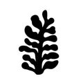 Matisse inspired element isolated, floral black contemporary botanical minimalist plant. Vector illustration
