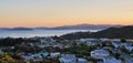 Awesome evening view of matiu somes island in newzealand