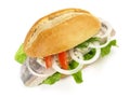 Matjes Herring - Fish Bun isolated Royalty Free Stock Photo