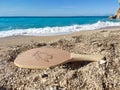 Matkot greek beach tennis game on sand, Lefkada Royalty Free Stock Photo