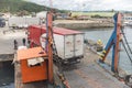Matnog, Sorsogon, Philippines. A J&T logistics truck being loaded into a Roro vessel travelling from Luzon to the