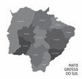 Mato Grosso do Sul State regions map