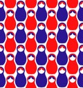 Matreshka russian doll simple flat seamless vector pattern