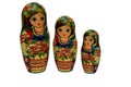 Matrioshka or babushkas dolls on a white background