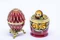 Matrioska art Russian doll and Russian souvenir, egg casket Royalty Free Stock Photo