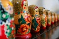 Matrioska traditional russian wooden dolls