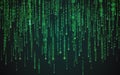 Matrix background. Binary code texture. Falling green numbers. Data visualization concept. Futuristic digital backdrop Royalty Free Stock Photo