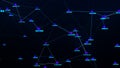 Matrix background with flying random numbers. Big data. Hacker concept. 3d rendering. Royalty Free Stock Photo