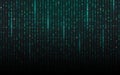 Matrix background. Streaming binary code. Falling digits on dark backdrop. Data concept. Abstract futuristic texture Royalty Free Stock Photo