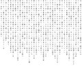 Matrix Background Vector. Binary Code Matrix. Black And White Digital Background With Digits On Screen. Data Technology Royalty Free Stock Photo