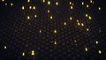 Matrix of binary code with illuminating symbols 3D render Royalty Free Stock Photo