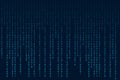 Matrix binary code 0 and 1 numbers. Tech hacker concept. Futuristic Falling digits on dark backdrop. Running random Royalty Free Stock Photo