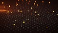 Matrix of binary code with red illuminating symbols 3D render Royalty Free Stock Photo