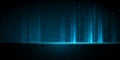 Vector Illustration design. Blue matrix binary datum code, grid pixel pattern background. 0 and 1 numbers of program code. Royalty Free Stock Photo