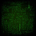 Matrix of binary numbers. Binary computer code. Green digital numbers. Futuristic or sci-fi hacker abstraction backdrop. Random