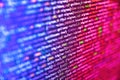 Matrix byte of binary data rian code running abstract background in dark blue digital style. Displaying program code on computer. Royalty Free Stock Photo