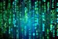 matrix code rain a digital background with cascading numbers in