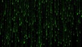 Matrix code rain, digital data stream background, Stock Photo, Generative AI Royalty Free Stock Photo