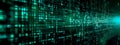 matrix, code virtual computer system, banner and background with copy space, made with Generative AI Royalty Free Stock Photo