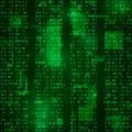 Matrix. coded bitstreams. green vector background